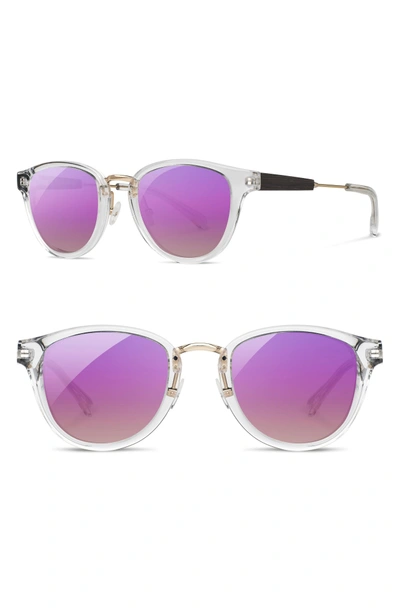 Shwood 'ainsworth' 49mm Polarized Sunglasses - Crystal/ Gold/ Rose
