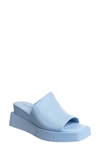 Naked Feet Infinity Wedge Slide Sandal In Light Blue