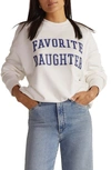 Favorite Daughter Collegiate Cotton Graphic Sweatshirt In White
