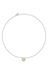 Tory Burch Pavé Logo Pendant Necklace In Tory Silver / Olive