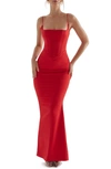 House Of Cb Olivette Corset Maxi Dress In Red
