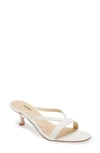 L Agence Oceane Strappy Mule In White Snake Leather