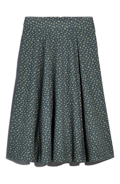 Madewell Bitsy Bouquet Cotton Voile Maxi Skirt In Architect Green