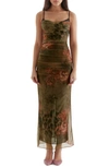 House Of Cb Nalini Floral Mesh Corset Cocktail Dress In Floral Pink