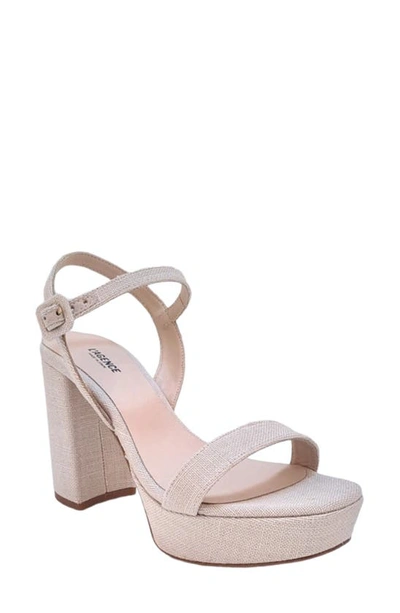 L Agence Odila Platform Sandal In Ecru Linen