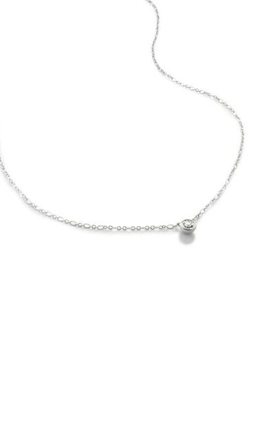 Monica Vinader Diamond Essential Solitaire Necklace In Sterling Silver