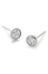 Monica Vinader Essential Diamond Stud Earrings In Sterling Silver