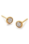 Monica Vinader Essential Diamond Stud Earrings In 18ct Gold Vermeil On Sterling