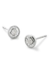 Monica Vinader Essential Diamond Stud Earrings In Sterling Silver