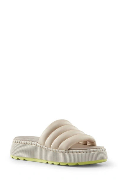 Cougar Soprato Quilted Slide Sandal In Oyster