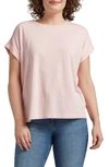 Jag Jeans Drapey Cuff Cotton & Modal T-shirt In Pink