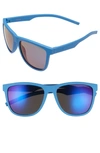 Polaroid 56mm Retro Polarized Sunglasses - Blue/ Grey Blue Mirror