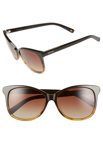 Polaroid 57mm Polarized Cat Eye Sunglasses - Brown Honey/ Brown Polarized