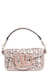 Valentino Garavani Loco Small Vlogo Embellished Shoulder Bag In Silk Rose Cannell