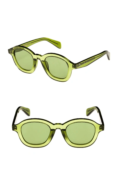 Celine Round Transparent Acetate Sunglasses In Green