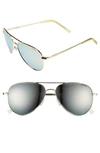 Polaroid 56mm Polarized Aviator Sunglasses - Gold/ Silver Mirror/ Polarized