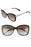 Longchamp 56mm Gradient Lens Butterfly Sunglasses - Black In Dark Havana