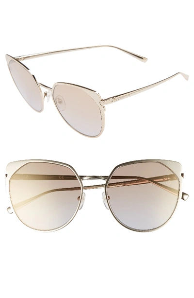 Longchamp 58mm Rounded Cat Eye Sunglasses - Gold