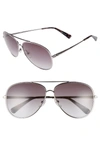 Longchamp Women's Roseau Family Brow Bar Aviator Sunglasses, 55mm In Gunmetal