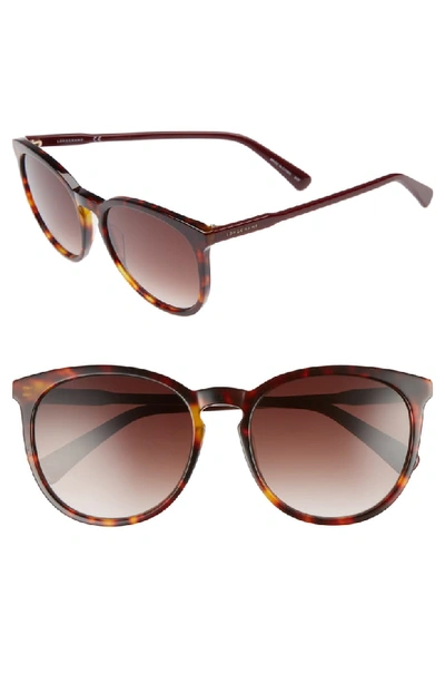 Longchamp 56mm Round Sunglasses - Havana Burgundy