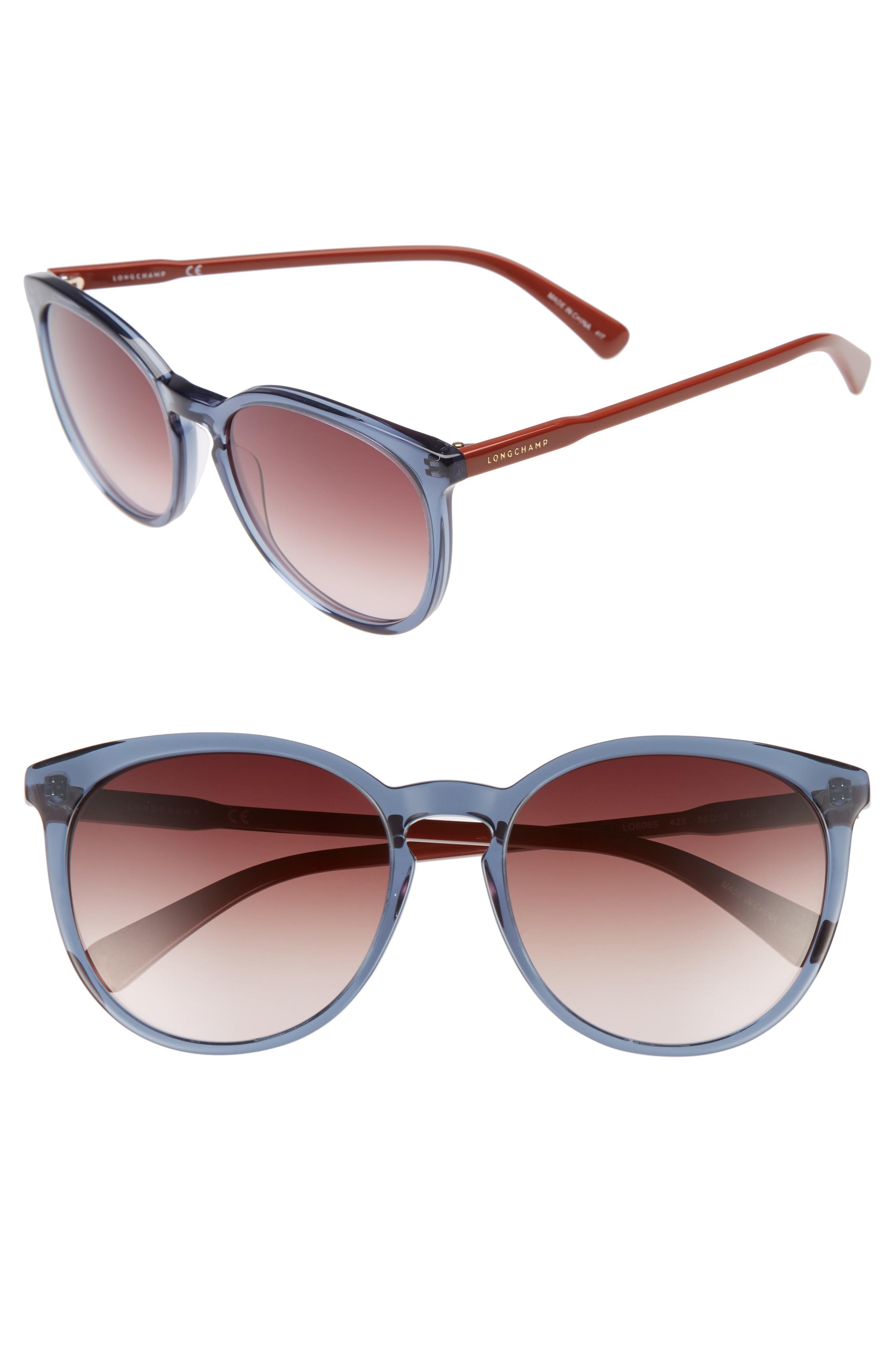 Longchamp 56mm Round Sunglasses In 
