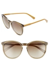 Longchamp 56mm Round Sunglasses In Military/ Ochre