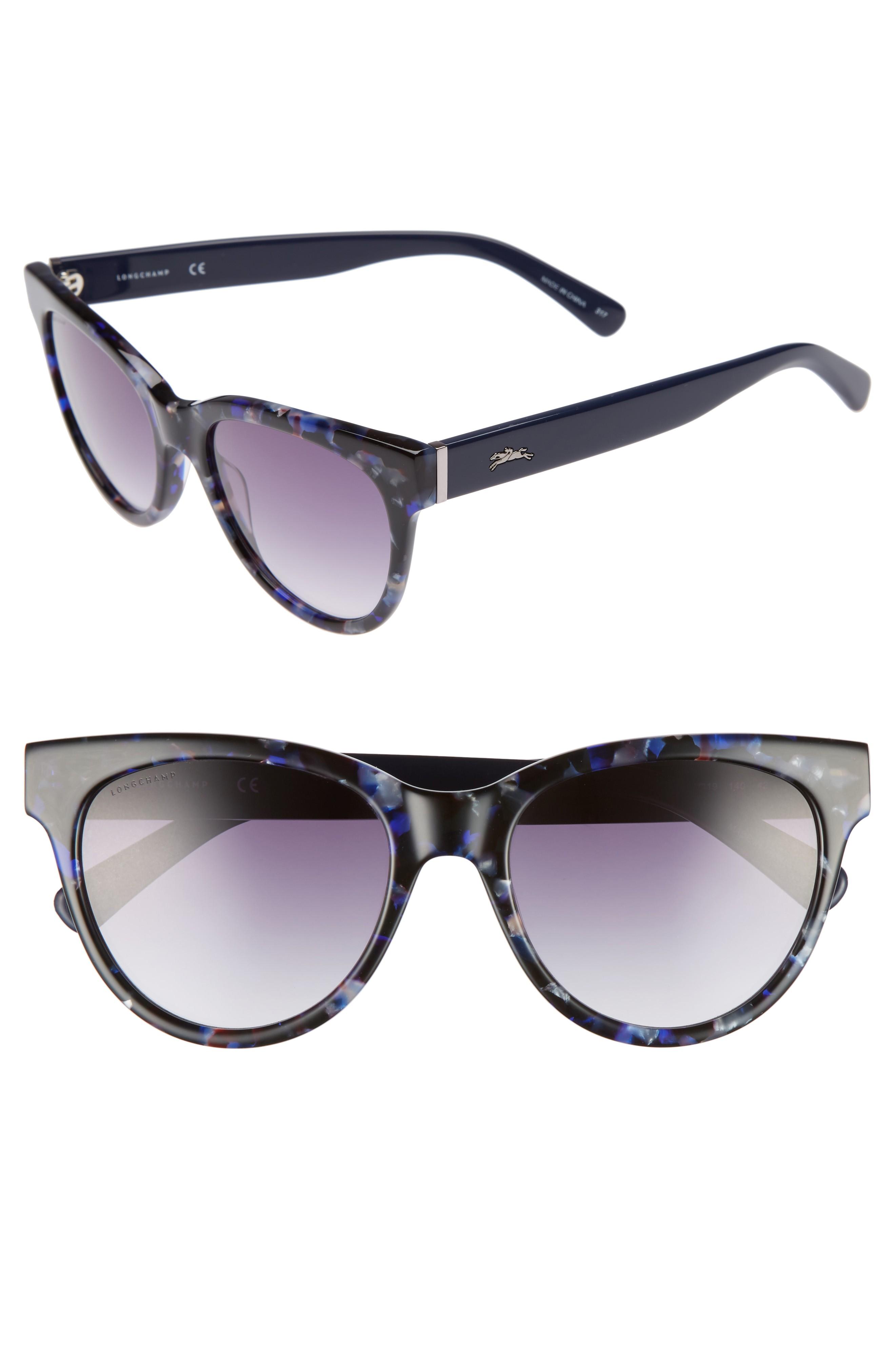 Longchamp 54mm Gradient Lens Cat Eye Sunglasses - Blue Tortoise | ModeSens