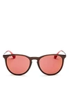 Ray Ban Ray-ban Unisex Mirrored Round Sunglasses, 54mm In Brown