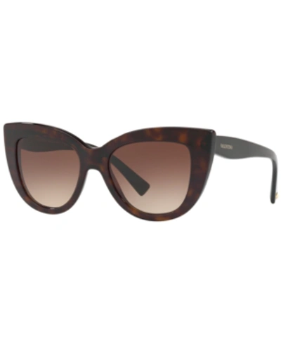 Valentino 51mm Cat Eye Sunglasses - Brown Havana In Brown Gradient