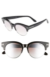 Tom Ford Henri 52mm Semi-rimless Sunglasses - Black/ Palladium/ Pink/ Silver