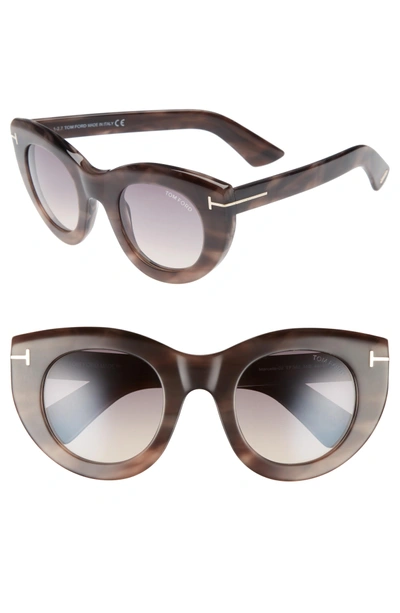 Tom Ford Marcella 48mm Cat Eye Sunglasses - Rose Havana/ Smoke