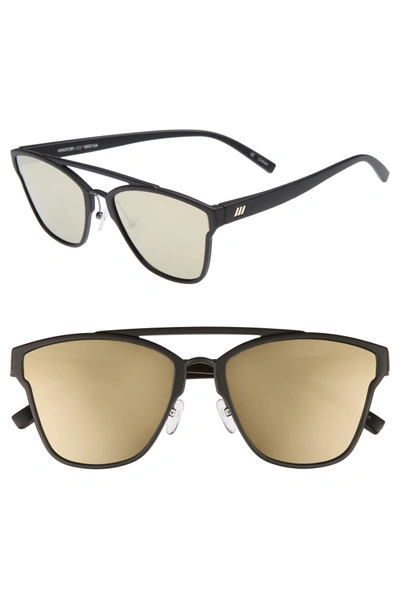 Le Specs Herstory 55mm Aviator Sunglasses - Black Rubber