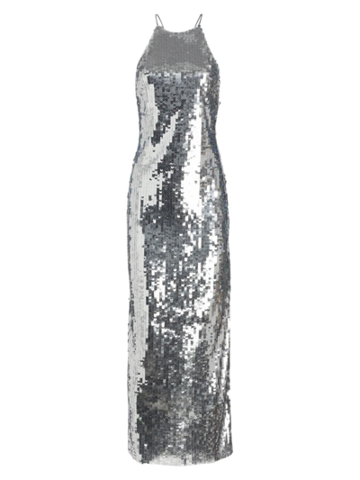 Simon Miller Zazzle Sequin Maxi Dress In Silver