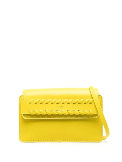 Chloé Mony Whipstitched Clutch Bag In Mim.yellow