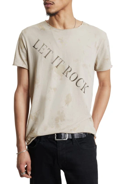 John Varvatos Let It Rock Raw Edge Graphic T-shirt In Fossil Grey