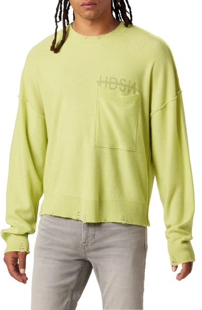 Hudson Men's Cashmere-blend Crewneck Sweater In Green