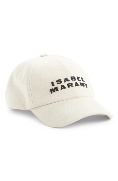 Isabel Marant Tyron Logo-embroidered Cotton-twill Baseball Cap In White