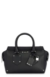 Hugo Boss Grained-leather Tote Bag With Branded Padlock And Tag In Black