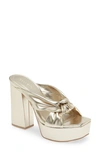 Open Edit Kaia Knot Platform Sandal In Gold Metallic