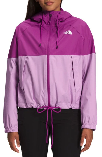 The North Face Antora Waterproof Rain Jacket In Purple Cactus Flower/ Lupine