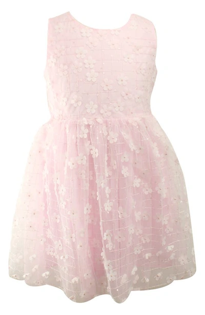 Popatu Babies' Embellished 3d Flower Dress In Pink