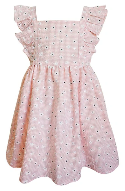 Popatu Babies' Daisy Cotton Pinafore Dress In Pink