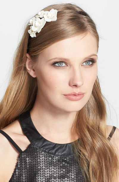 L Erickson 'giverny Rose' Headband In Black/ Creme