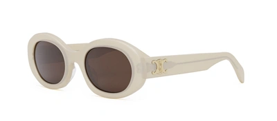 Celine Cl40194u 25e Oval Sunglasses In Brown