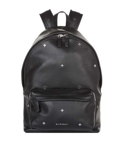 Givenchy Metal Cross Embellished Calfskin Leather Backpack In Black ...