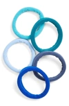 L Erickson Set Of 5 Sport Ponytail Holders In Blue Multi