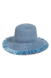 Eric Javits 'tiki' Bucket Hat - Blue In Denim