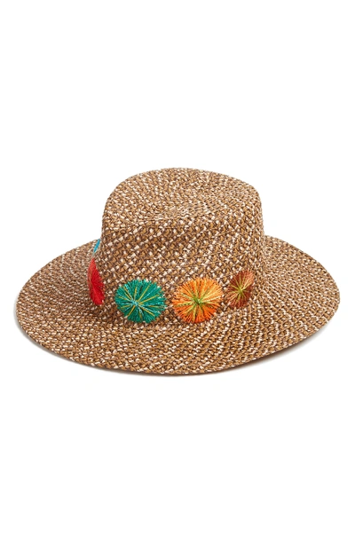 Eric Javits Zanzibar Packable Squishee Sun Fedora Hat, Brown In Cafe Mix