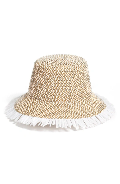 Eric Javits 'tiki' Bucket Hat - White In White Mix