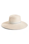 Eric Javits 'daphne' Broad Brim Fedora In Cream/ Navy